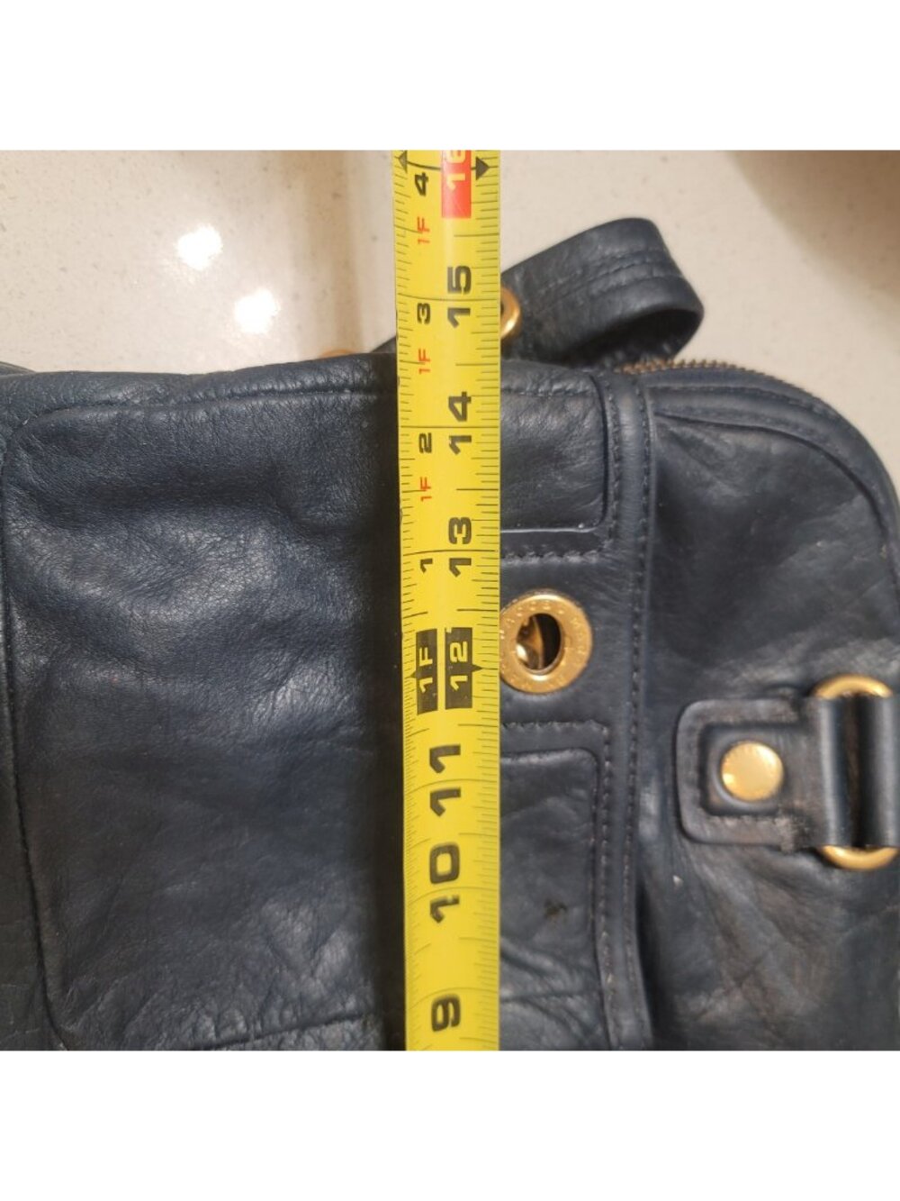 Marc Jacobs Navy Blue Leather Satchel Bag - Picture 7 of 8